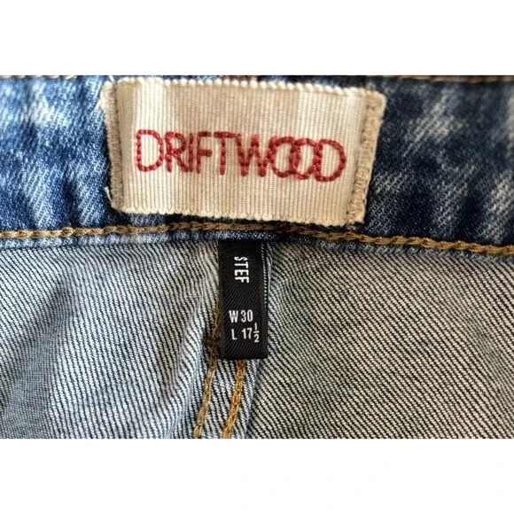 Driftwood Stef Embroidered Floral Blue Denim Jean Skirt Women’s Size 30 NWT - Picture 7 of 10